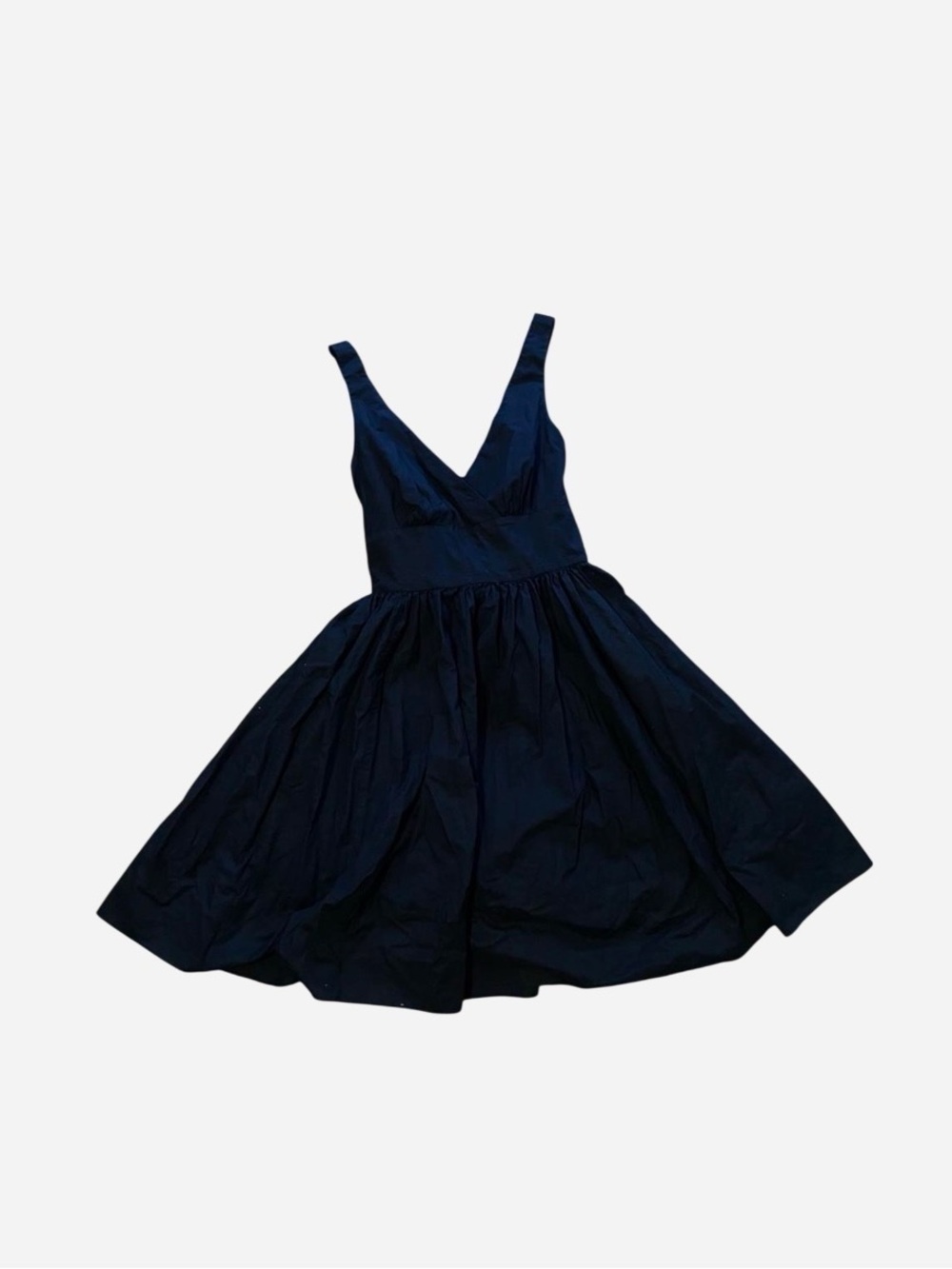 American Living - 100% COTTON Navy Blue V-Neck Fit & Flare Mini Dress